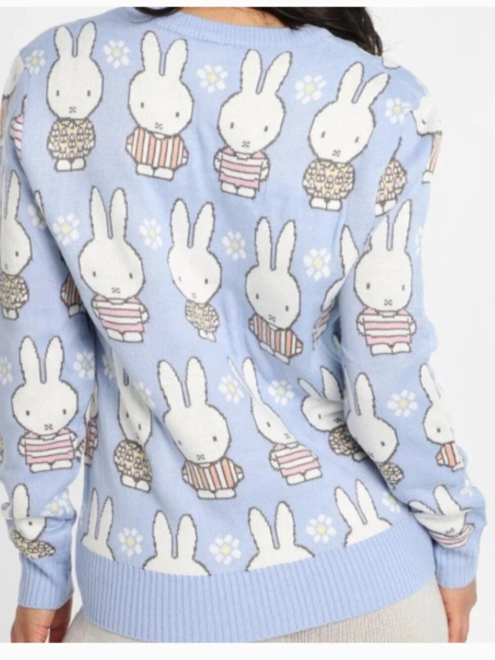 Miffy Pastel Blue Bunny Knit Sweater - Picture 2 of 9